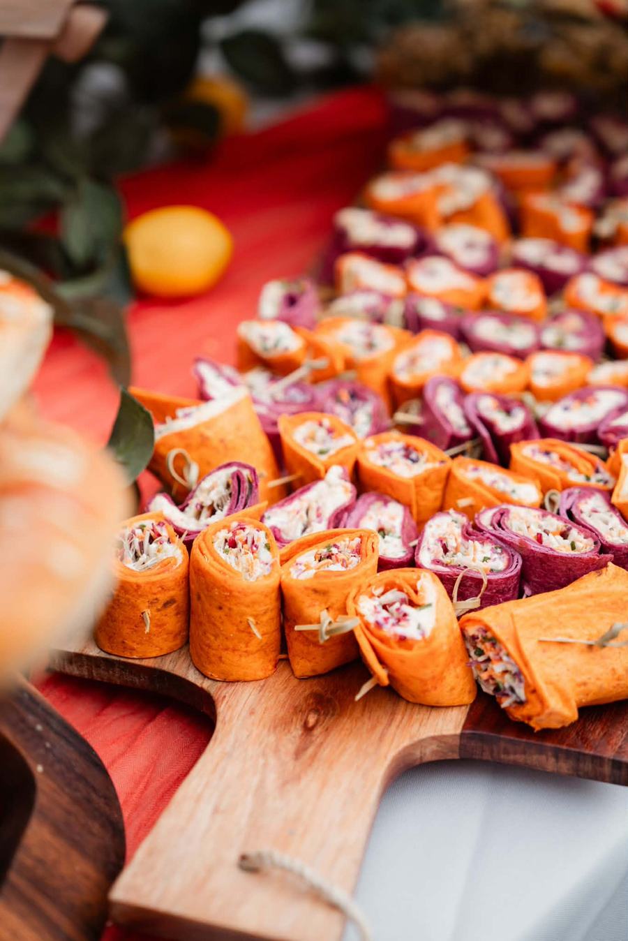 Roulés de wraps colorés